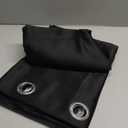 NICETOWN Pitch Black Solid Thermal Insulated Grommet Blackout Curtains/Drapes for Bedroom Window (2 Panels, 42 inches Wide by 63 inches Long, Black)