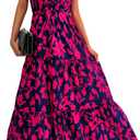 BTFBM Women Summer Dresses Casual Sleeveless Floral Maxi Dresses (XXL)