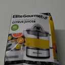 Elite Gourmet ETS623 BPA-Free Electric Citrus Juicer, Compact, Large Volume, Pulp Control, Oranges, Lemons, Limes, Grapefruits with Easy Pour Spout, 24oz, Black/Stainless Steel