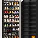 20-30 Pairs Over the Door Shoe Organizer, 10 Tiers Shoe Rack for Door, Hanging Shoe Organizer Storage for Closet, Bedroom, Bathroom with Wider & Deeper Pockets, Black