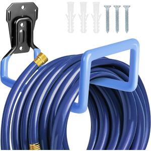 PeoMev Hose Holder Wall Mount - Metal Hose Hook Garden Hose Rack Heavy Duty Water Hose Reels for Outside Water Hose, Extension Cords
