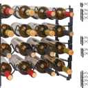 TONLEA 4 Tier Wine Bottle Holder, 16 Bottles Wine Storage, Wine Bottle Rack Stackable, Wine Storage Rack for Cabinet Pantry(Black, Version 1.0)