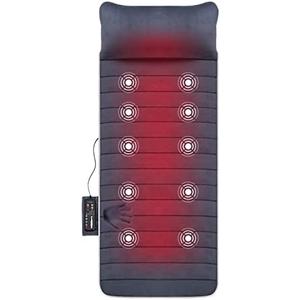 Snailax Memory Foam Full Body Massage Mat with Heat, Back Massager with 10 Vibration Motors, 6 Heating Pads, Massage Chair Pad for Neck, Back, Waist, Legs