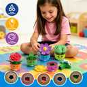 5 Sets Flower Garden Toddler Toys, Kids Gardening Building Toy, Color Shape Sorting & Stacking Game, Montessori Preschool Learning Activities for Toddlers 1 2 3 Year Old