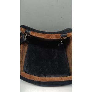 Dog Car Seat for Small Dogs Under 30lbs,Ultra Soft Fabric & Memory Foam Pet Travel Car Bed,Washable & Detachable,Anti-Slip Bottom,2 Storage Pockets and Safety Tethers(Black/Brown)