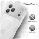 for iPhone 17 Pro Case for Women Girls,Compatible with MagSafe,Camera Control,Full Camera Protection, Cute Wave Magnetic Phone Case for iPhone 17 Pro,Frosted Clear
