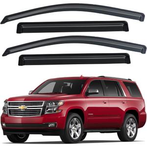 YQAUTEC Window Visors Rain Guards Shield for 2015-2020 Chevy Tahoe/GMC Yukon(Not for XL or Denali), Out-Channel Window Wind Deflectors Vent Rain Visors Shades for 15-20 Cadillac Escalade(Not for ESV)
