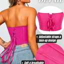 ChiaoLezhee Heart Corset Top For Women, Sexy Concert Outfits Going Out, Strapless Crop Top, Overbust Bustier (Pink, Small)