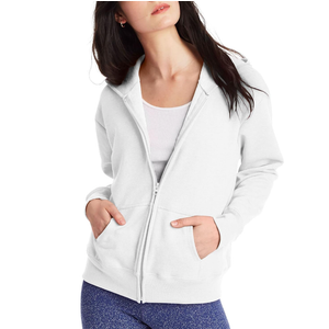 Hanes Women's Hoodie, Ecosmart Fleece Full-zip Hoodie, Zip-up Hooded Sweatshirt, Size Small