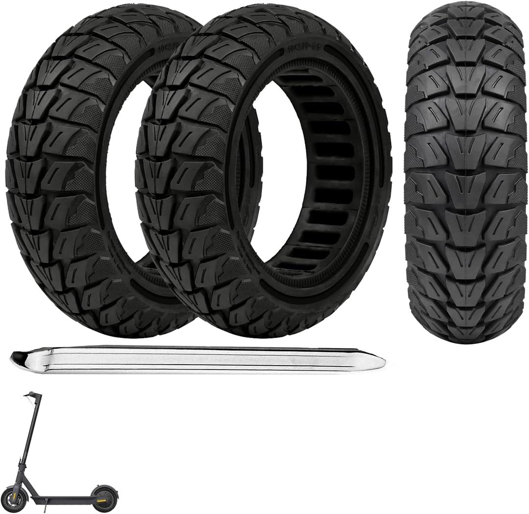 10x2.75/10x2.70-6.5 Electric Scooter Solid Tires: 70/65-6.5 Replacement Tubeless Wheel for Hover-1 Alpha& Hiboy Titan PRO& Evercross H5& Emove Cruiser& Hiboy max3& Kugoo G - Booster G2 Pro (2PCS)