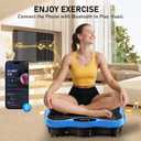 Vibration Plate Exercise Machine, 130 Levels Full Body Workout Vibrating Plate for Lymphatic Drainage Weight Loss, 450 Lbs Capacity Shake Platform with Resistance Bands Bluetooth for Women Men, Blue