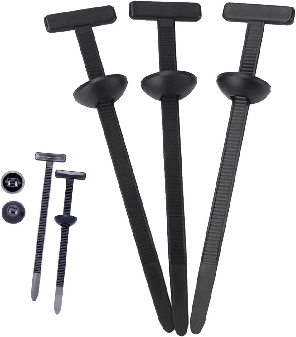 100Pcs Nylon Universal Cable Tie Buckle & Snap-Fit Plastic Rivet Clips Automotive Zip Ties Fasteners for Bumper, Fender Liner, Door Panel & Car Body Trim