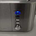 Elite Gourmet ECT4123 Long Slot 4 Slice Toaster, Extra Wide 1.5" and 5.1" Deep Slots, Bagel, Defrost & Cancel Functions, 6 Toast Shade Settings, Fits Bagels, Waffles, Artisan Breads, Stainless Steel