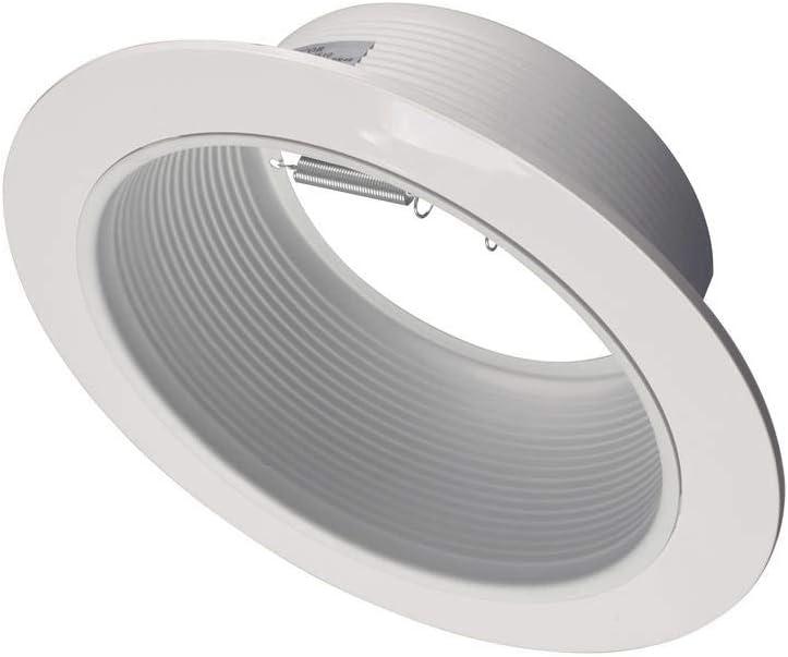 NICOR Lighting 6 inch White Recessed Baffle Trim, Fits 6 inch Housings (17510)