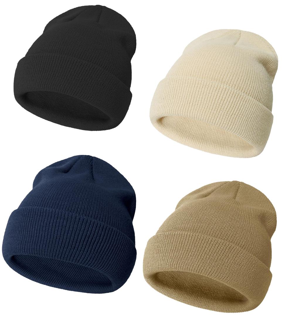ENBAOHUI Baby Beanie Hat Newborn Winter Warm Knit Hat Kids Soft Beanie Cap Boys Girls Winter Warm Knit Hat Black/Grey/Beige/Khaki S (S)