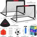 Kids Soccer Goals for Backyard Set - 2 of 4' x 3' Portable Soccer Goal Training Equipment, Pop Up Toddler Soccer Net with Soccer Ball, Soccer Set for Kids and Youth Outdoor Games, Sports, Play