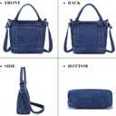 AOCINA Denim Purse Jean Tote Bag for Women Crossbody Shoulder Weekend Bags Denim Purses and Handbags for Women (Small, Celtic Dark Blue)