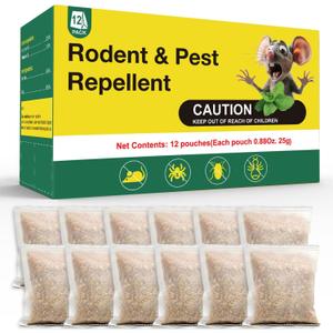 Rat Mouse Bags, Rodent Repellent, Safe for Kitchens and Play Areas, Natural Peppermint and Cinnamon Oils