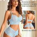 Avidlove Women Lingerie Sets Sexy Lace Bra and Panty Sets 2 Piece Lace Babydoll Outfits S-XXL (Blue, XL)