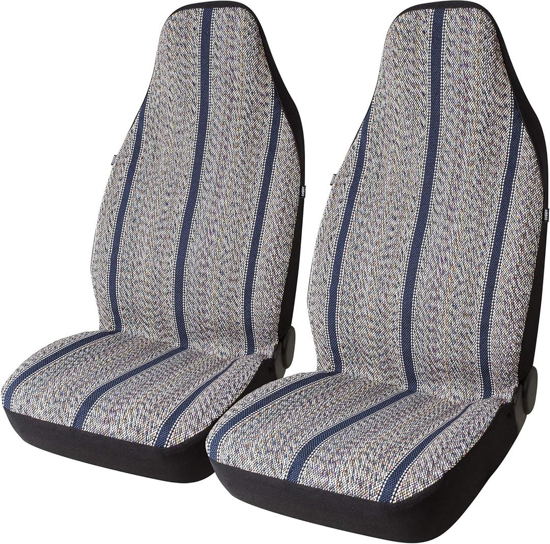 2 x West Coast Auto Baja Blanket Bucket Seat Cover for Car, Truck, Van, SUV - Airbag Compatible (2PCS Blue)