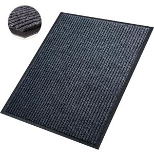 Front Door Mat,4'x6'Indoor Outdoor Door Mat,Heavy Duty Durable Welcome,Commercial Floor Mats Inside Outside Entrance, Waterproof All-Season, All-Weather Non Slip Backing Doormat for Entryway,Black