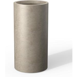 Kante 27.8 Inch Tall Cylindrical Planter, Large Round Plant Pots with Drainage Hole, Made with Concrete, Suitable for Indoor Outdoor Plants, Home Decor, Weathered Concrete, 27.8h