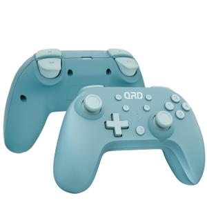 QRD Junior E5 Wireless Controller for Switch/Lite/OLED/Switch 2 Windows PC Mac iOS Andoird,6 Axis Gyro,TURBO (Switch Controller Blue)