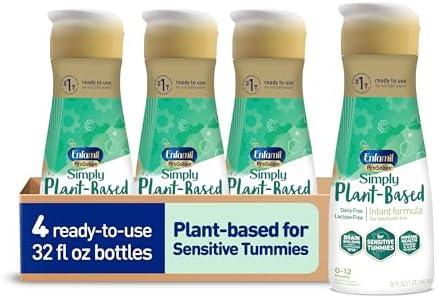 Enfamil Prosobee Plant based Baby Formula, for Sensitive Tummies, Soy-based Plant Sourced Protein, Vitamins for Immune Support, Lactose-free, Milk free, Gluten free, 32 Fl Oz Bottle (4 count) BB 10/01/26