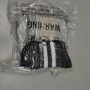 2 x AugRing Women's Striped Cotton Crew Socks Cozy Casual Athletic Quarter Socks for Running & Gym Size 5-11 (Black)