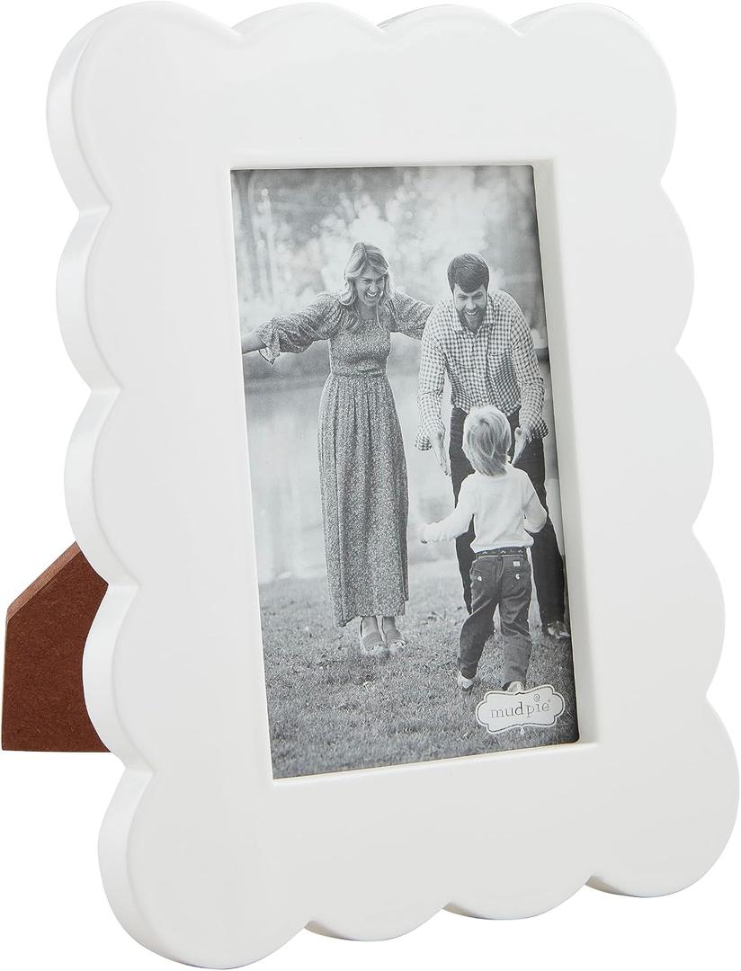 Mud Pie Scalloped Lacquer Frames, Small, 8.5" x 6.5"