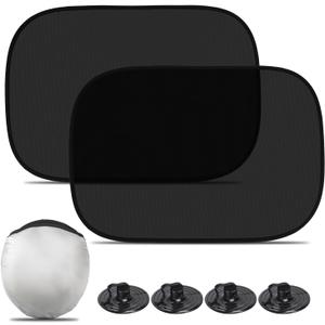 Car Window Shade for Baby (21"x14"), 2 Pack Car Window Shades, Window Shade for Baby in Car with Suction Cups, Complete Kids/Adults/Pets Sun Protection from UV Rays (21x14in, 2 Semi-Transparent(Darker Shades))