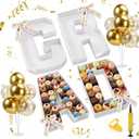 2026 Grad Cardboard Letters Numbers for Charcuterie, 10 Inch Graduation Party Decoration Set Fillable Letter Food Tray G R A D Letters Reusable Box Balloon for Graduation Party(White,Grad)