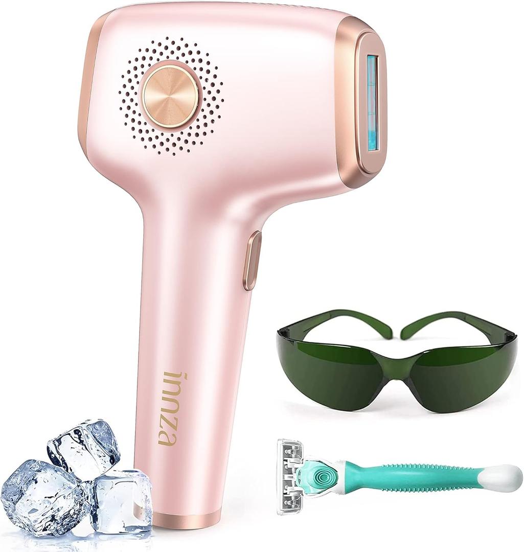 INNZA IPL Hair Removal with Ice Cooling Care Function for Women Permanent,999,999 Flashes Painless IPL Hair Remover, Hair Removal Device for Armpits Legs Arms Bikini Line