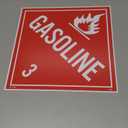 NMC DL134R National Marker Dot Placard Gasoline Sign 3, 10.75 Inches x 10.75 Inches, Rigid Plastic