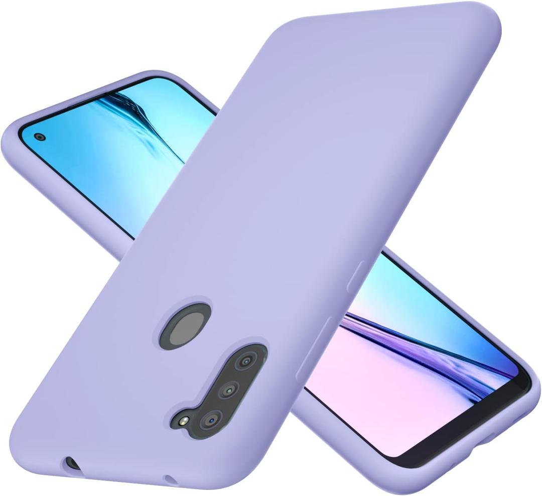 Galaxy A11 Case 6.4 inch (2020), Soft Liquid Silicone Protective and Anti-Scratch Microfiber Lining Shockproof Compatible with A11 Cover (Purple)