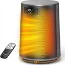 GiveBest Space Heater, Electric Portable Heaters for Indoor Use with Thermostat and Remote, 70Oscillation, Digital Display, 12H Timer, 1500W PTC Ceramic Fast Safety Heat for Office Bedroom Home, Grey