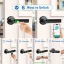 MSR X6 Fingerprint Door Lock,6-in-1 Smart Fingerprint Door Knob,Keypad Keyless Entry Door Lock with Handle,App Control,for Bedroom Home Office Apartment