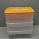 Kids Toy Organizer for Lego Stackable Storage Compartments Bins With Base Plates Lids 3 Tiers Clear Building Bricks Board Game Puzzle Boxes Plastic Craft Sorting Separator Travel Chest Case (Yellow - Three tiers)