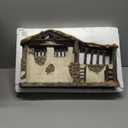 Three Kings Gifts Lighted Stable, Creche, Flat Bottom for Stability, Home Decorating Nativity Scene Set & Figures Shelter with White Dove, for 7 inch Scale Collection