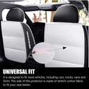 Car Seat Covers Full Set, Super Luxurious Heavy Duty Waterproof Leather Automotive Vehicle Cover for Cars SUV Pick-up Truck, Universal Non-Slip black white Seat Car Accessories (Full Set/White)