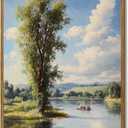 Tree Framed Wall Art Nature Landscape Canvas Wall Art Poster Mountain Lake Canvas Print Home Decor Sky Clouds Painting Wall Arts for Living Room Bathroom 8x10