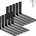 ELSKER&HOME Shelf Brackets 12 Inch, 10 Pack Floating Shelf L Brackets for Shelves Support, Black Metal Heavy Duty Shelf Brackets for DIY Decorative