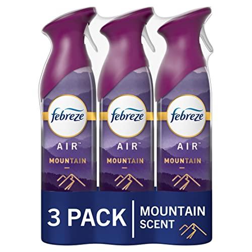 Febreze Air Mist Air Freshener Spray, Odor-Fighting Room Spray, Air Fresheners for Home and Bathroom and Kitchen, Aerosol Can, Mountain Scent, 8.8oz, 3 Count