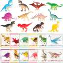 Soulchen 24 Sets Dinosaur Party Favors for Kids Birthday Party Supplies Dinosaur Figurines Have a Dino-mite Summer Cards with Bags Student Gifts