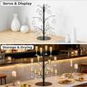 3-Tier 16-Holder Metal Cocktail Tree Stand, Champagne Tower for Glasses Wine Glass Holder Drink Tower, Heavy Duty Drink Stand for Martini Margarita Cups Weddings Parties