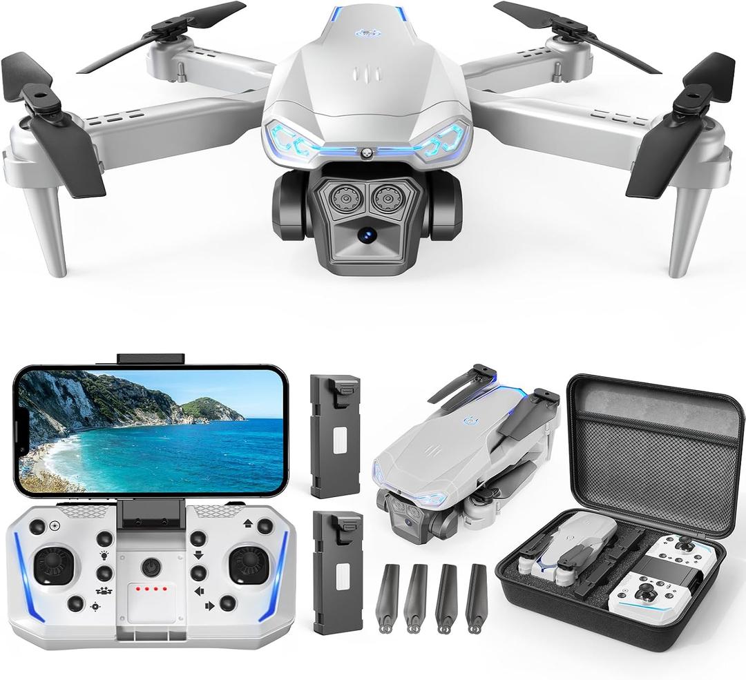 Naseto 1080P HD Foldable Drone with Camera for Adults & Kids, RC Quadcopter with One-Key Takeoff/Landing, Altitude Hold, Waypoint Flight, 360 Flip, 2 Batteries, Easy-to-Fly Gift for Boys and Girls