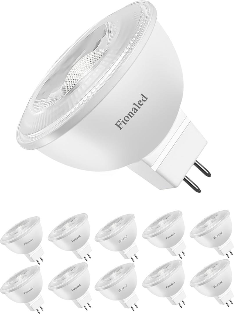 MR16 LED Bulbs, 50W Halogen Replacement, 2700K Warm White, Not Dimmable GU5.3 Bipin Base, 5W 12V Low Voltage Landscape Recessed Lighting Bulbs,10-Pack