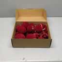 18Pcs Velvet Christmas Tree Ornaments Set, Wine Red Flocked Hanging Christmas Balls Ornaments, Shatterproof Decorative Hanging Balls Decorations Assortment for Xmas Tree Holiday Home Party Decor (Burgy)