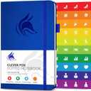 Clever Fox Dotted Notebook  Dot Grid Bullet Numbered Pages Hard Cover Notebook Journal With Thick 120g Paper and Pen Loop, Stickers, 3 Bookmarks, Smooth Faux Leather, 5'' x 8.25'' - Royal Blue