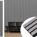 NeatiEase Wood Wall Panels, 9 Feet Acoustic Slat Wall Panels for Interior Wall Decor and Noise Reduction, Decorative Slat Wall Paneling, Gray Oak, 4-Piece